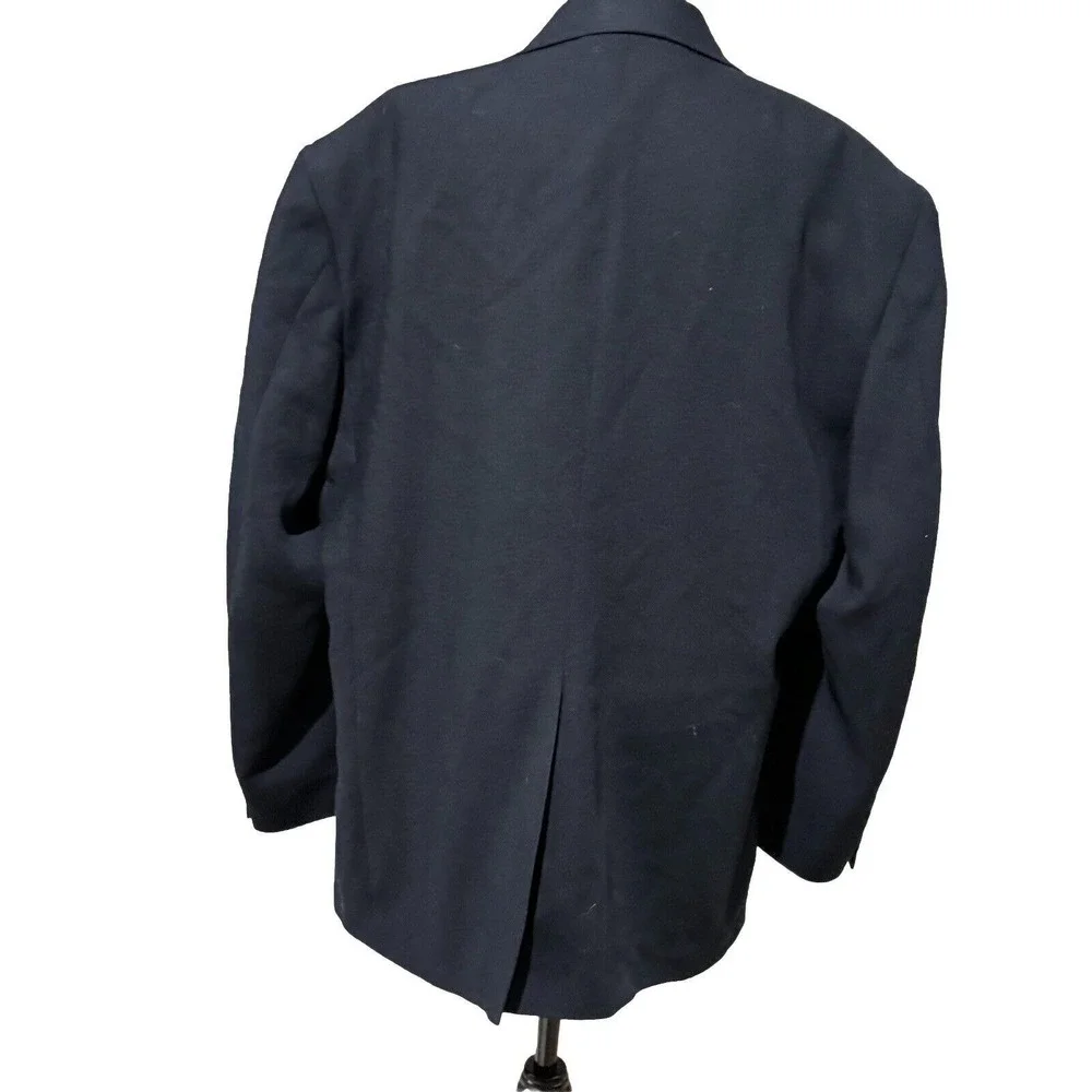 Edwards Mens Navy Blue Two Button Blazer jacket Gold Buttons 44R nautical preppy